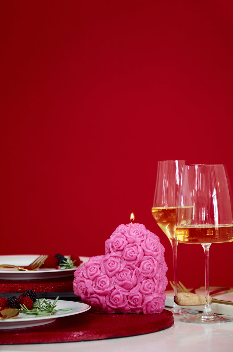 Rose heart Candle.