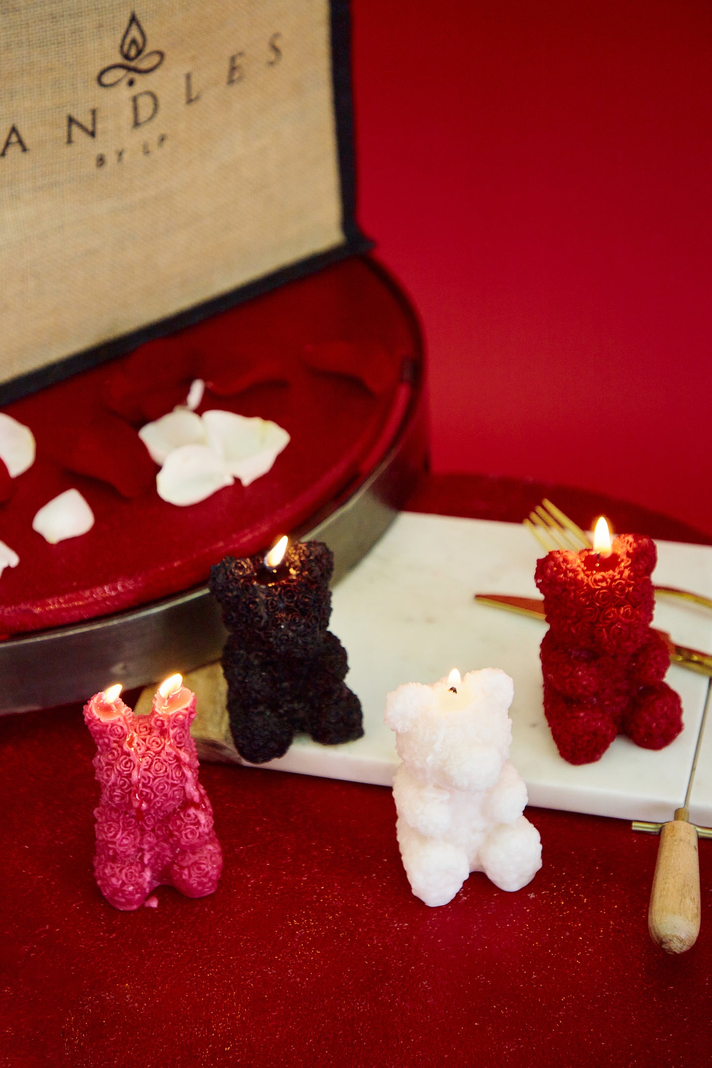 Teddy candles (set of 4)